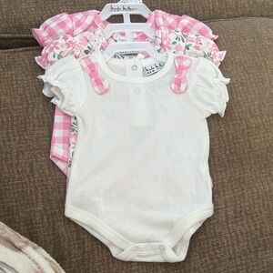 Nicole Miller White and Pink Bodysuit Set